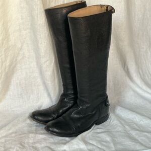 FRYE Melissa Button & Back Zip Up Knee High Boots